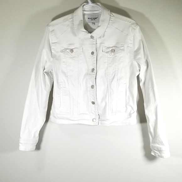 Velvet Heart White Denim Jacket - Picture 4 of 8
